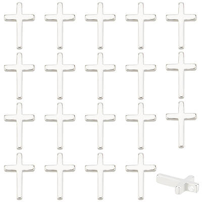 20Pcs Brass Tiny Cross Charms