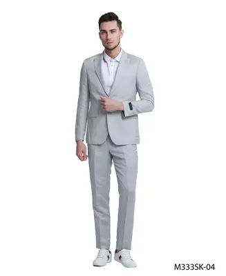Tazio Men's Slim Fit 2-Piece Suit - Solid Color