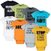 Onesies® Baby Boys' Short Sleeve Bodysuits - Soft Cotton, 8 Packs, Expandable Lap Shoulder Neckline, Machine Washable, Suita...