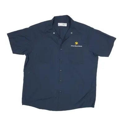 ARAMARK Worker Shirt Blue Short Sleeve Mens XL