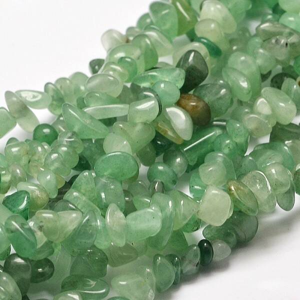 Natural Green Aventurine Chip Bead Strands