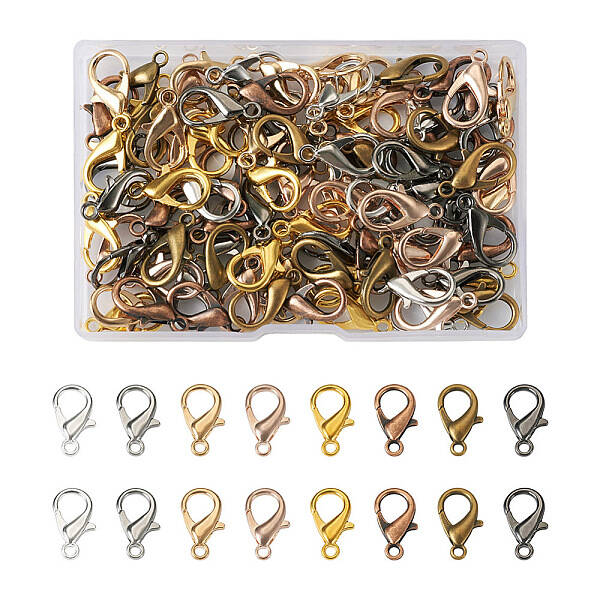 120Pcs 8 Colors Zinc Alloy Lobster Claw Clasps