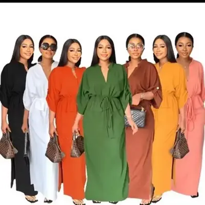 AAESSENTIALS Luxe Everyday Kaftan Dress - Elegant Long Sleeveless Maxi Dress in Multiple Colors for Everyday Wear