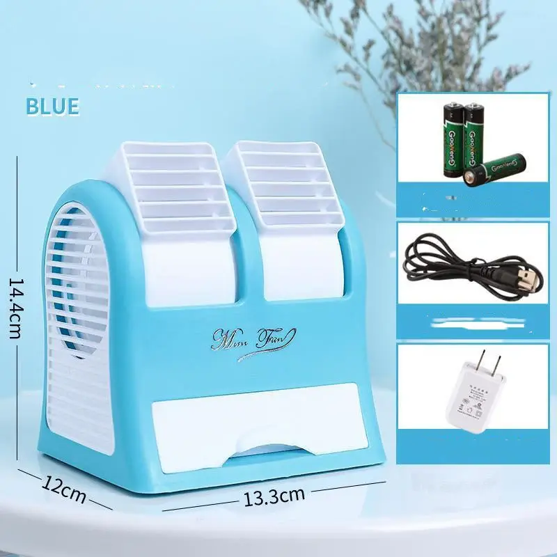Summer Desktop With Ice Water Cooling Vertical Mini Air Conditioner | Color: Blue | Electrical outlet: 220V US