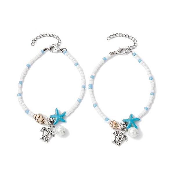 Tibetan Style Zinc Alloy Tortoise Charm Bracelet