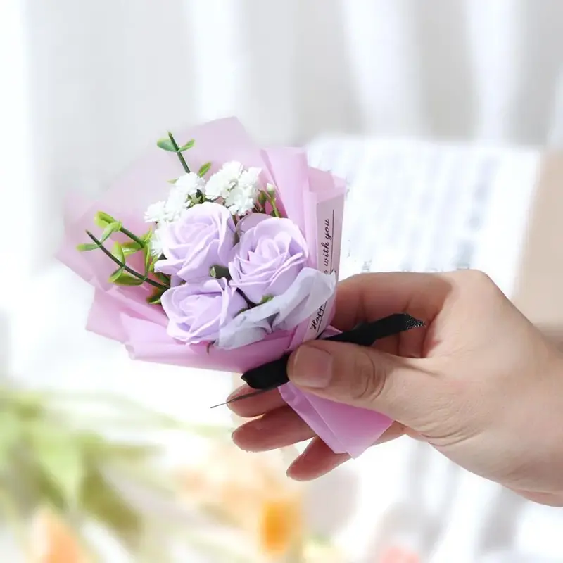 Cruel Fall Artificial Flower Bouquet for Room Decor, Creative DIY Spring Mini Soap Rose Bouquet, Creative Flower Arrangement ...