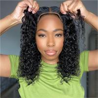 180% Density Glueless Wig Curly HD Transparent Lace Frontal Wig Water Wave Brazilian Remy Human Hair 5x5 4x6 6x4 HD Transpare...