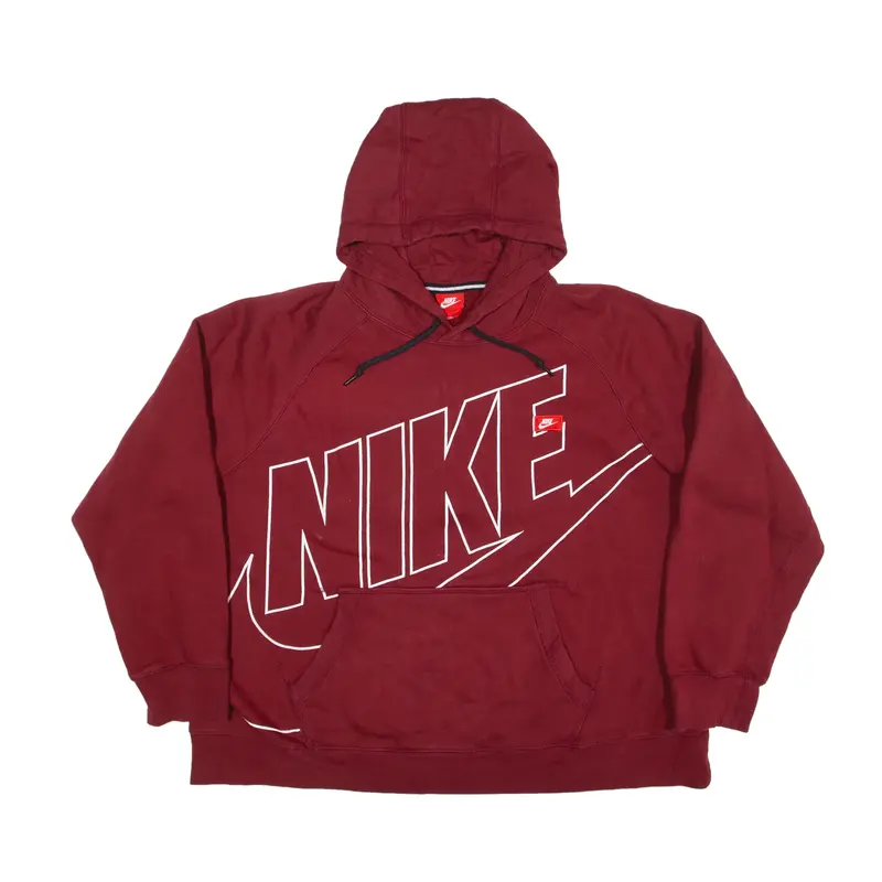 NIKE Hoodie Red Pullover Mens 2XL