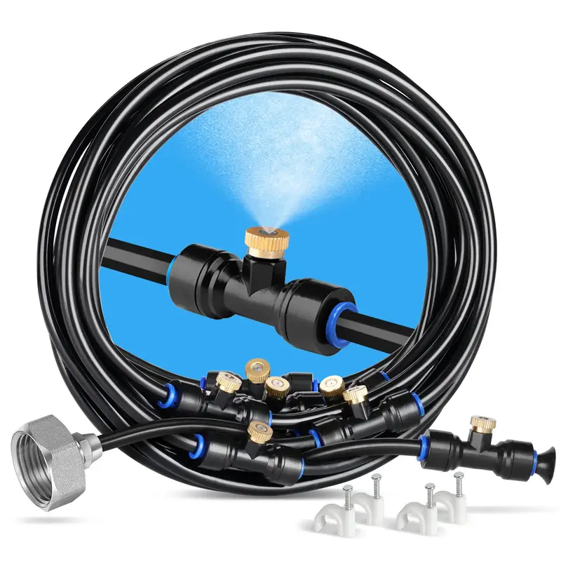 HOMENOTE Misting Cooling System, Outdoor Mister for Patio Cooling, Garden Greenhouse Watering, Trampoline Waterpark, Sprinkle...