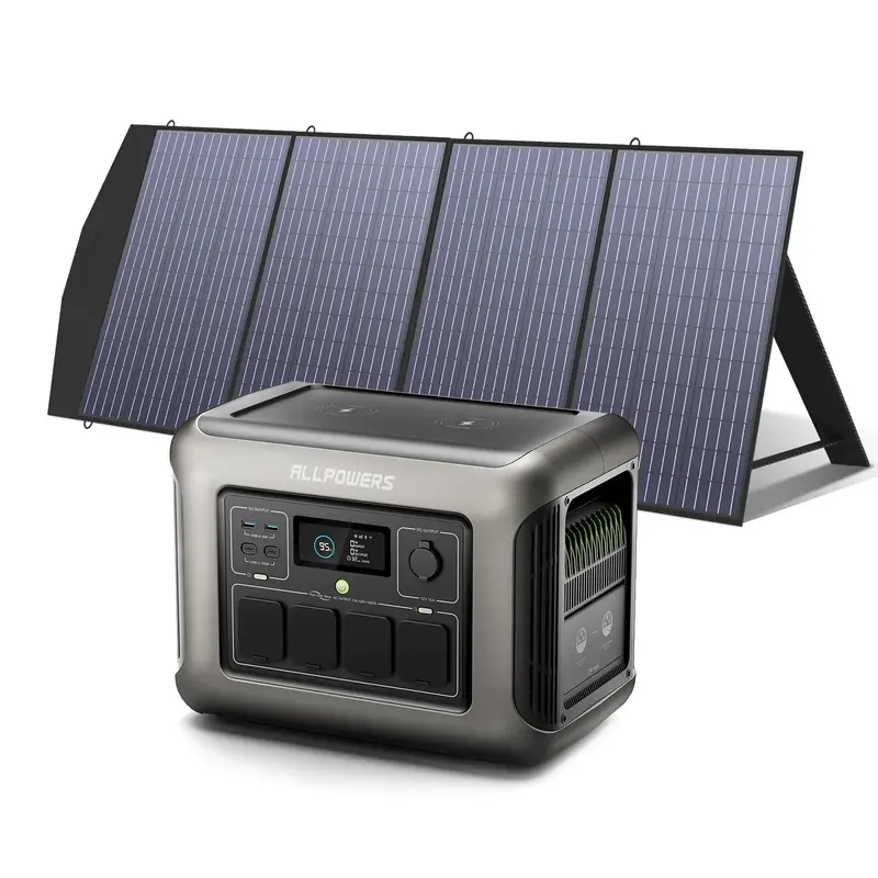 Allpowers Solar Generator Kit 1800W Portable Power Station 200W Solar Panel