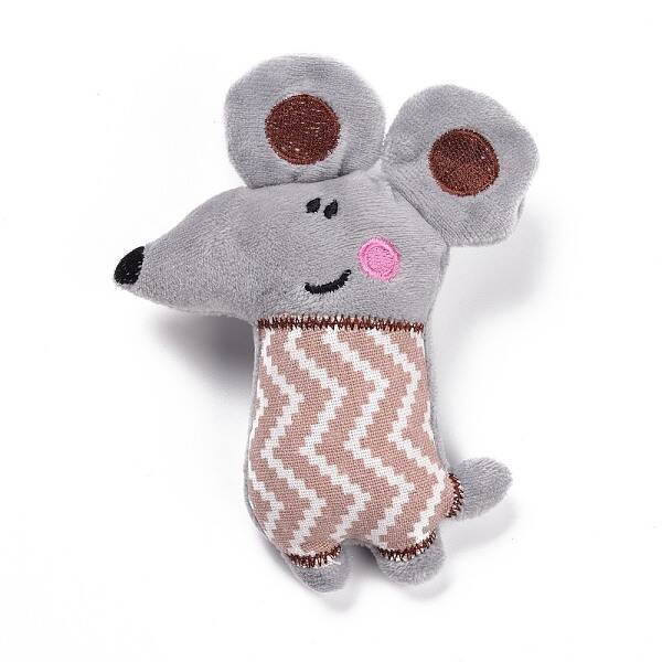Chinese Zodiac Sign Mouse Cotton & Non-Woven & Velvet Fabric Brooch