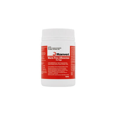 Ranvet Allwormer For Small Dogs 10kg (22lbs) 25 Tablets