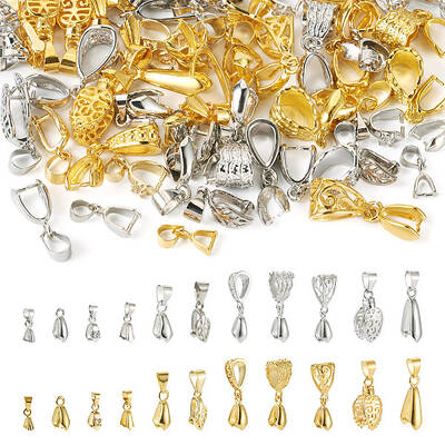 88Pcs 22 Styles Brass Ice Pick Pinch Bails