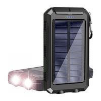 Solar Charger, Waterproof Dual USB LED Flashlight Fast Charging Power Bank for Camping Hiking