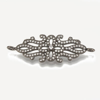 Brass Micro Pave Cubic Zirconia Links
