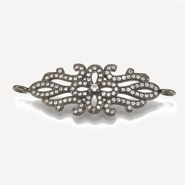 Brass Micro Pave Cubic Zirconia Links