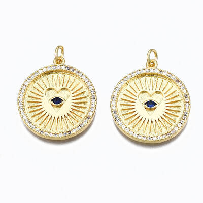 Brass Micro Pave Cubic Zirconia Pendants