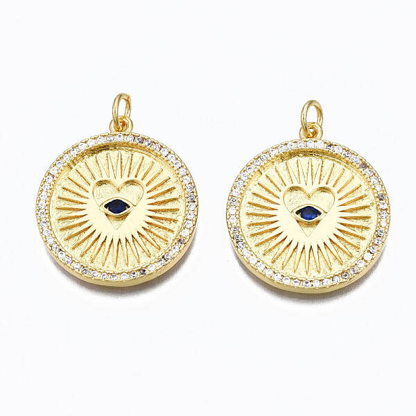 Brass Micro Pave Cubic Zirconia Pendants