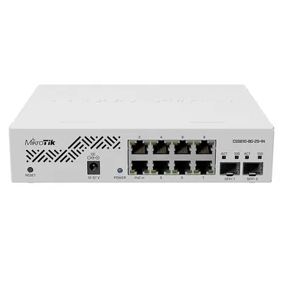 CSS610-8G-2S+IN Mikrotik 8x1GbE with 2x 10GbE SFP+ Ports Fiber Connectivity Portable PowerfulCloud Smart Switch