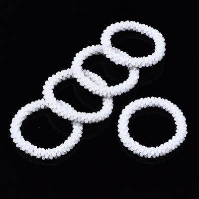 Faceted Opaque Glass Beads Stretch Bracelets