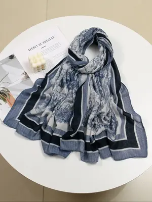 1 Piece Women's Bohemian Style Paisley Print Scarf Shawl, Casual Elegant Headscarf Accessory, Windproof Wrap for Daily Wear &...