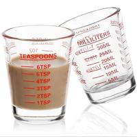 Measuring Cup Set, 2 Counts Espresso Shot Glasses, Liquid Measuring Cup, Kitchen Tools for Home Baking House Coffee Shop, Ute...