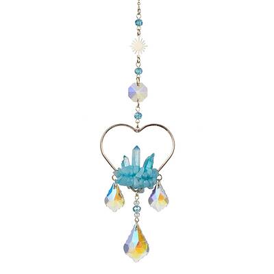 Natural White Jade Wrapped Heart Hanging Ornaments