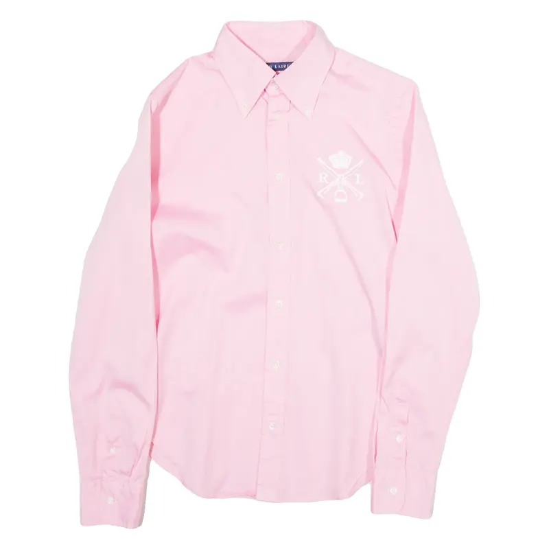 RALPH LAUREN Boys Plain Shirt Pink Long Sleeve 10Y