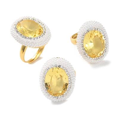 Adjustable Brass Micro Pave Cubic Zirconia Rings