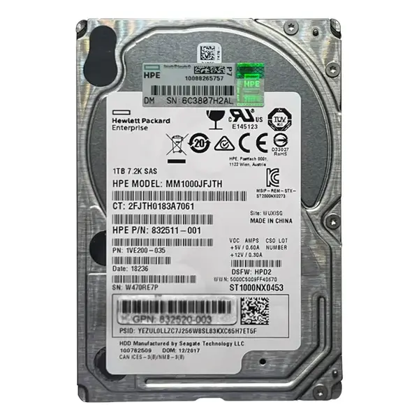 1VE200-035 HP 1TB 12Gb/s SAS 7200 2.5-Inch Hard Drive