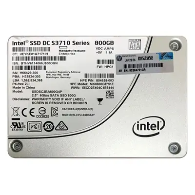 Intel SSDSC2BA800G4P | S3710 800GB Multi-Level Cell SATA 6Gb/s 2.5-Inch Solid State Drive