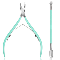 2pc Premium Stainless Steel Cuticle Nipper - Precision Dead Skin Remover - Easy Grip Manicure & Pedicure Tool for Home and Sa...