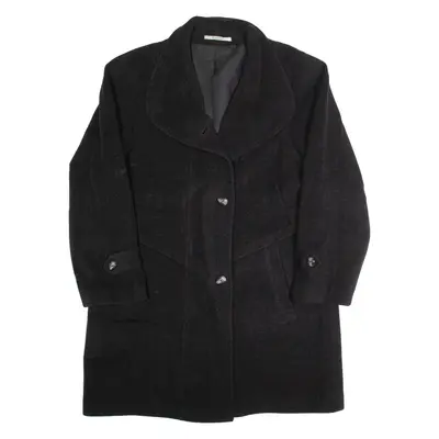 CANDA Mens Overcoat Coat Black Wool 90s M
