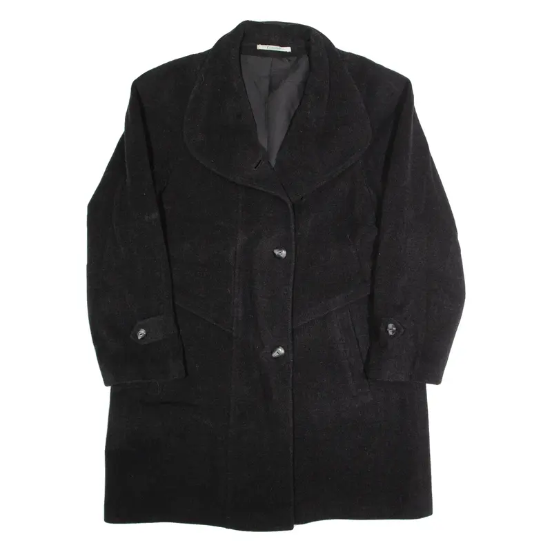 CANDA Mens Overcoat Coat Black Wool 90s M