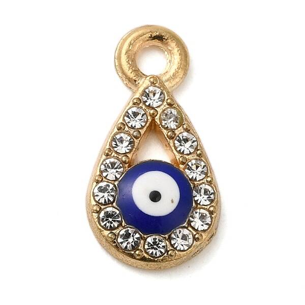 Alloy Enamel Rhinestone Glass Pendants