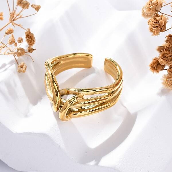 Knot 304 Stainless Steel Open Cuff Ring