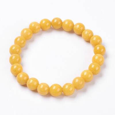 Natural Mashan Jade Beaded Stretch Bracelet