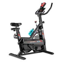 Exercise Bike Premium Belt-Drive Red and Black Indoor Cycling Bike with LCD Monitor, Heart Rate Sensor & Comfort Seat – Hom...
