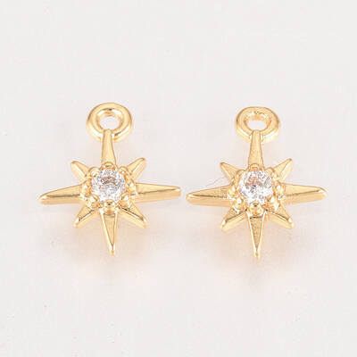 Brass Cubic Zirconia Charms