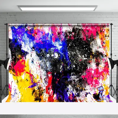 Colorful Abstract Graffiti Wall Backdrop For Photo - Aperturee