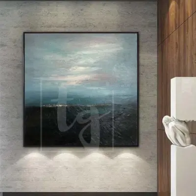 Original Large Sky Painting On Canvas Landscape Acrylic Painting | MYSTERIOUS SUNRISE