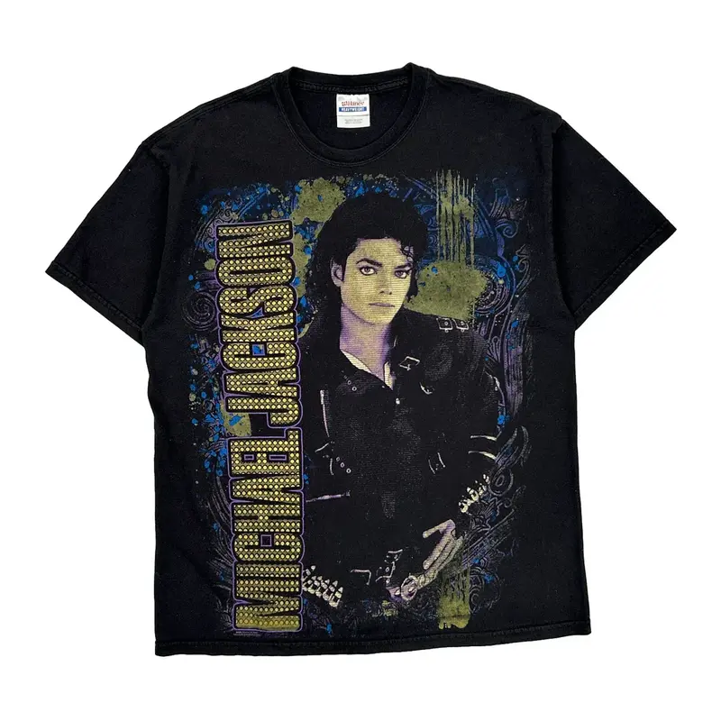 Michael Jackson Hanes Band T-Shirt - Large Black Cotton