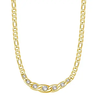 Brosway Gold Steel Necklace with Crystals Symphonia BYM98
