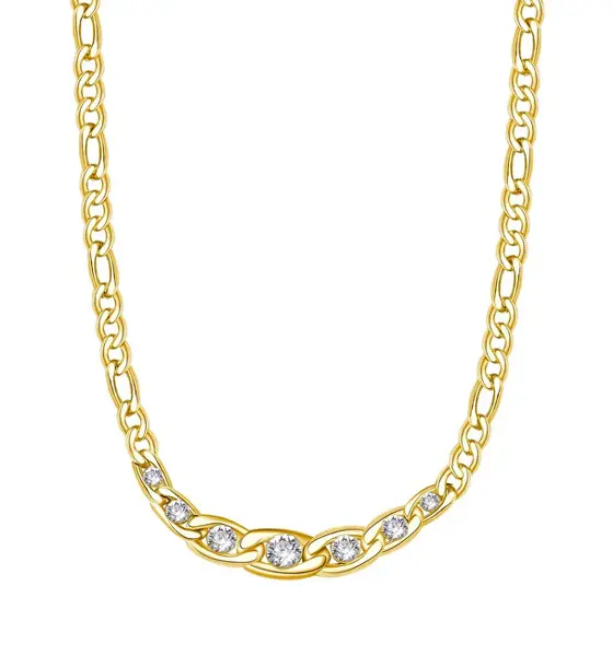 Brosway Gold Steel Necklace with Crystals Symphonia BYM98