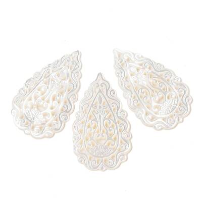 Natural White Shell Carved Cabochons