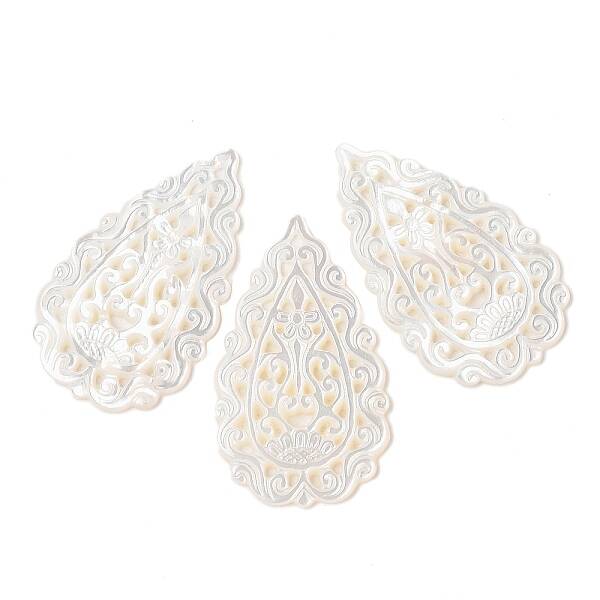 Natural White Shell Carved Cabochons