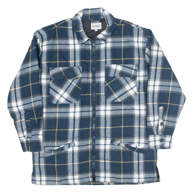 WORKER Insulated Lumberjack Jacket Blue Plaid Mens S