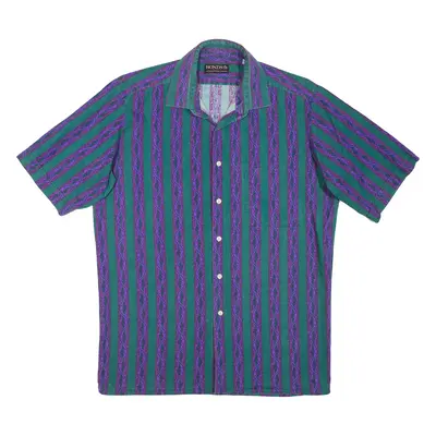 BONDS Mens Shirt Green Striped L