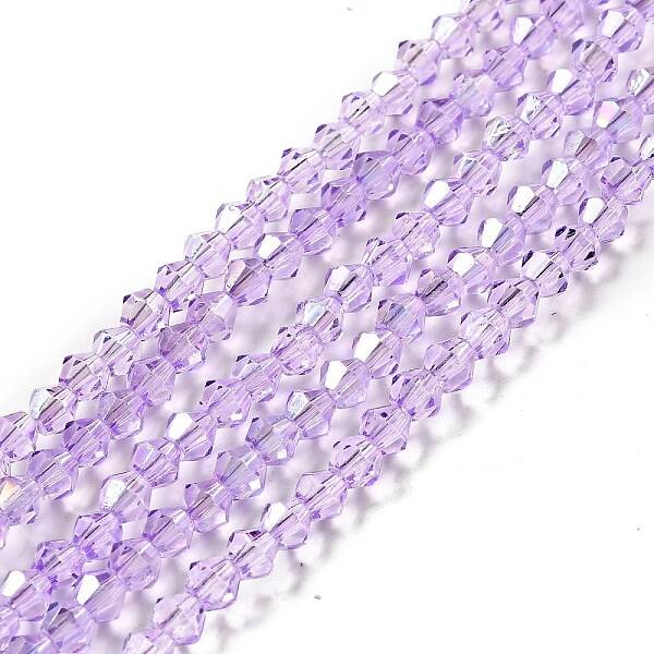 Transparent Electroplate Glass Beads Strands