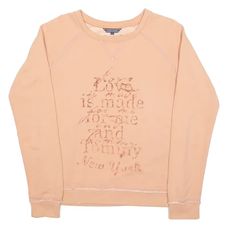TOMMY HILFIGER Womens Sweatshirt Pink Crew Neck M